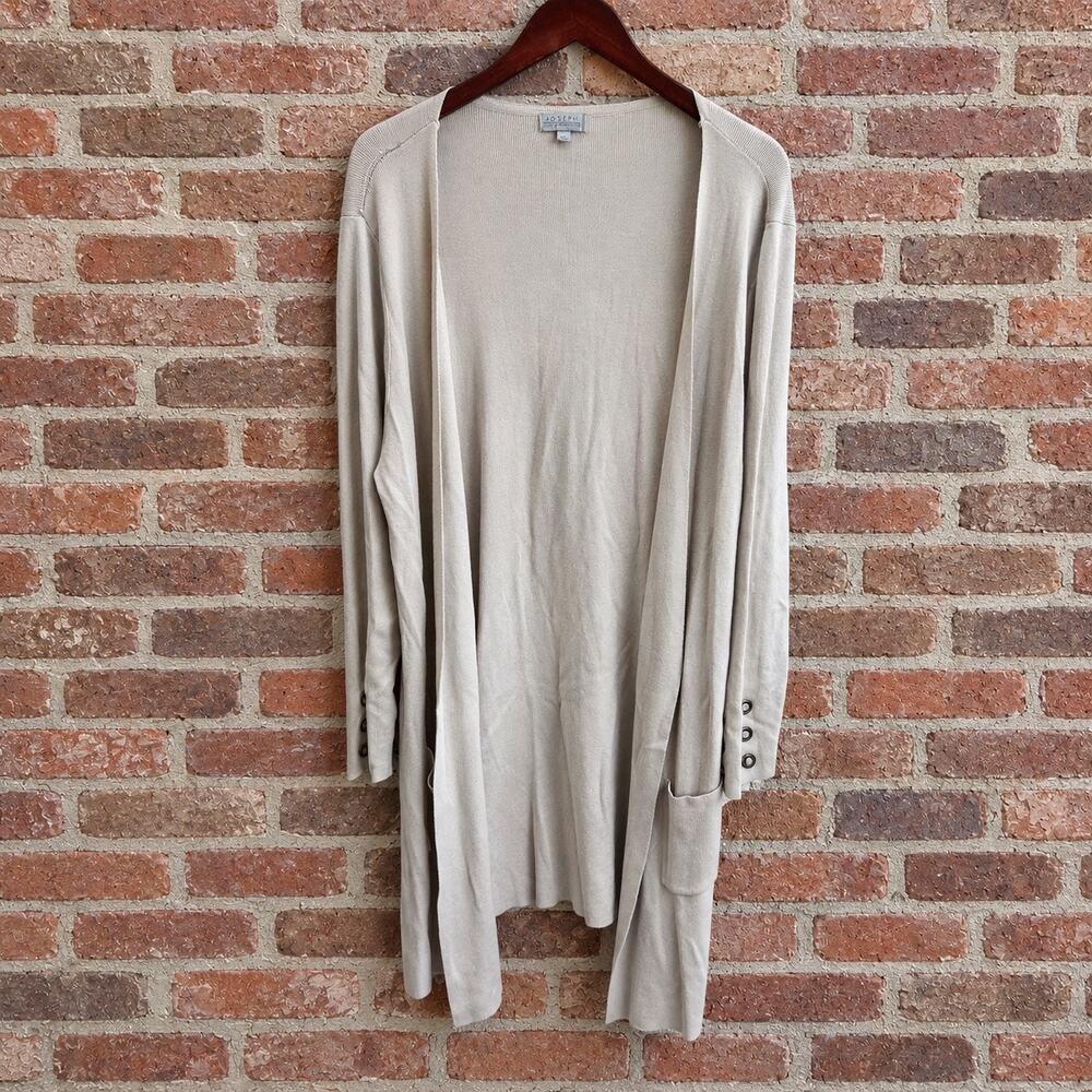 Joseph A Long Open Front Cardigan Grommet Sleeve Duster Women’s XL